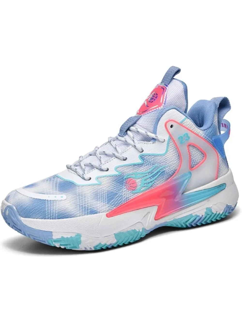 Women's Blue Breathable Non Slip Running Sneakers Comfortable Basketball Shoes
